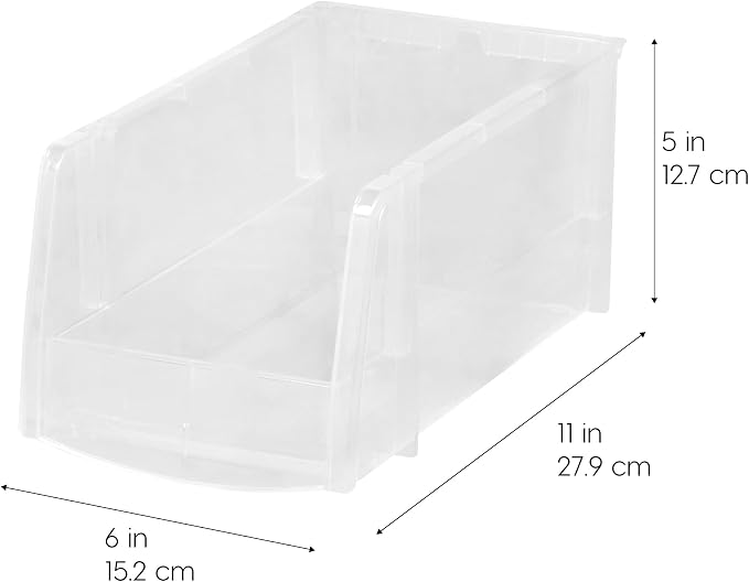 IRIS USA Clear Plastic Stackable Storage Bins, Medium - Image 2