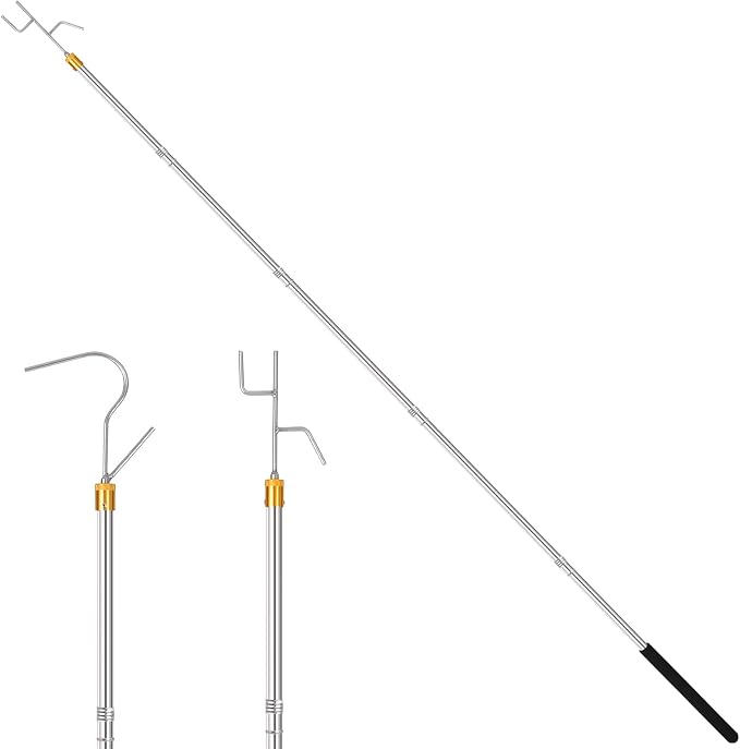 Clothes Hook Pole, 29-71" Adjustable Extension Clothing Hook Pole | Closet Hook by Cagaloi