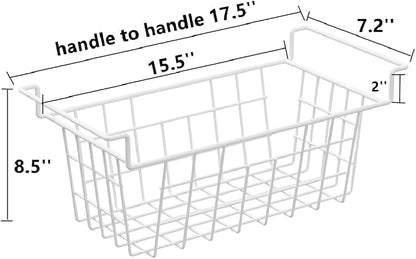 Slideep 17.5" Large Hanging Baskets Freezer Organizer Bin Sturdy Metal Wire - Image 2