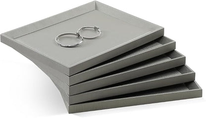 Leather Jewelry Tray, Premium Grey Organizer - Image 5