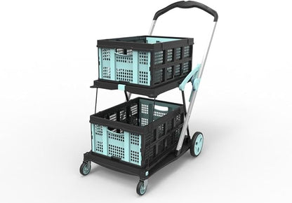 Foldable Shopping Cart, 200 lbs Capacity Grocery Cart on Wheels - Image 8
