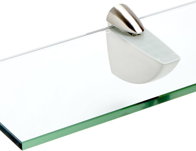 Spancraft Glass O-8x18-Brushed Steel Oriole Glass Shelf, Brushed Steel - Image 2