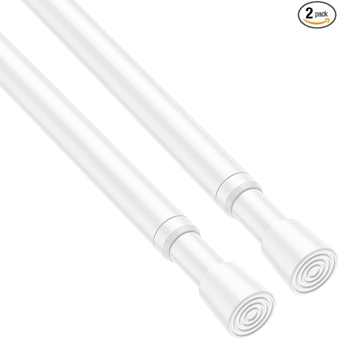 2 Pack Spring Tension Rod, Adjustable 33-59 Inch No Drill, Fits Windows Kitchen by ZipGloTensionRod