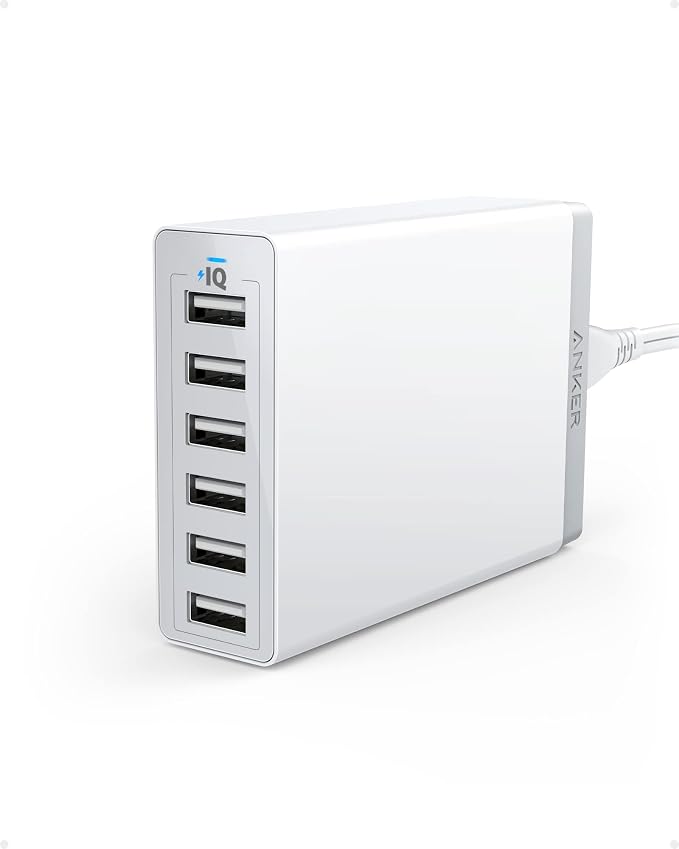 Anker Desktop Charger, 60W 6 Port USB Multiple Charging Hub, PowerPort 6 by Unknown