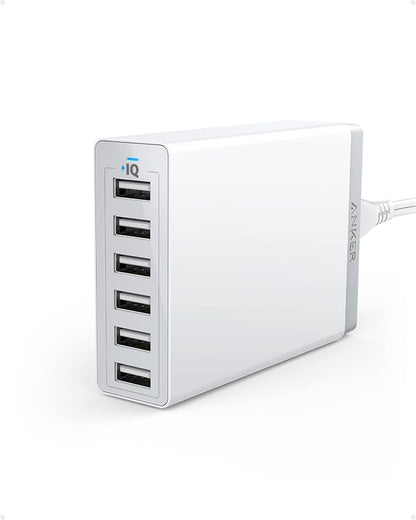 Anker Desktop Charger, 60W 6 Port USB Multiple Charging Hub, PowerPort 6 by Unknown
