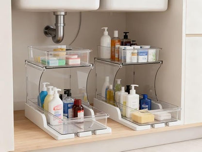 Attelite Makeup Organizer 2-Tier Rotating Design Cosmetics Storage - Image 9