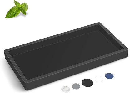 Silicone Bathroom Tray, Shatterproof Small Black Bathroom Tray, High-Grade by EG-SIPRO