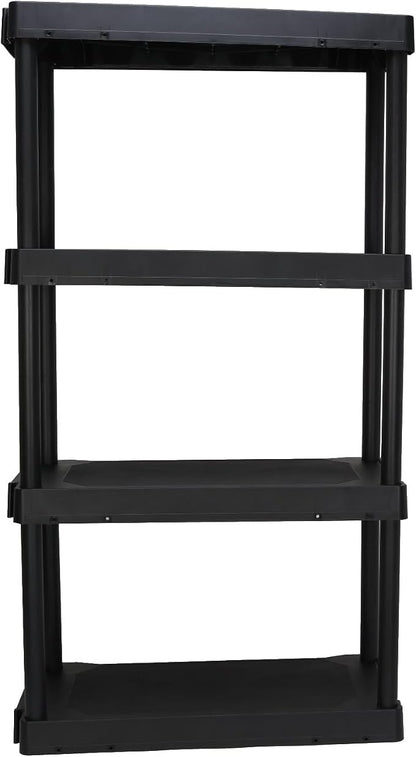 4-Shelf Plastic Shelving Unit 35.2 x 76.2 x 142.7 cm, Tool-Free Assembly by Unknown
