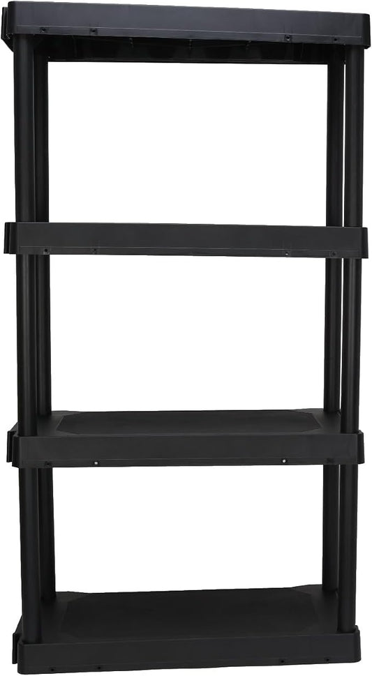 4-Shelf Plastic Shelving Unit 35.2 x 76.2 x 142.7 cm, Tool-Free Assembly by Unknown