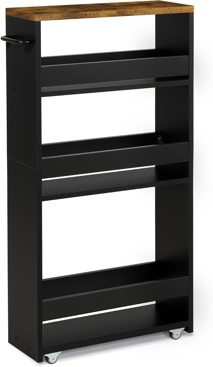TEAMIX 4 Tier Slim Storage Cart by TEAMIX
