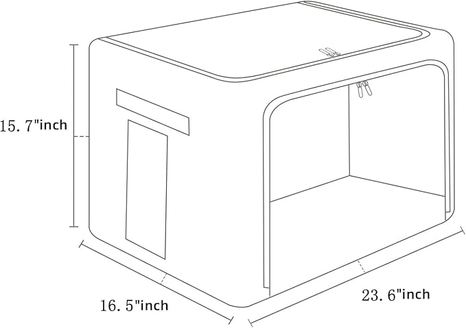 FHSQX Extra Large Clothes Storage Bins Foldable Metal Frame Storage Box - Image 6