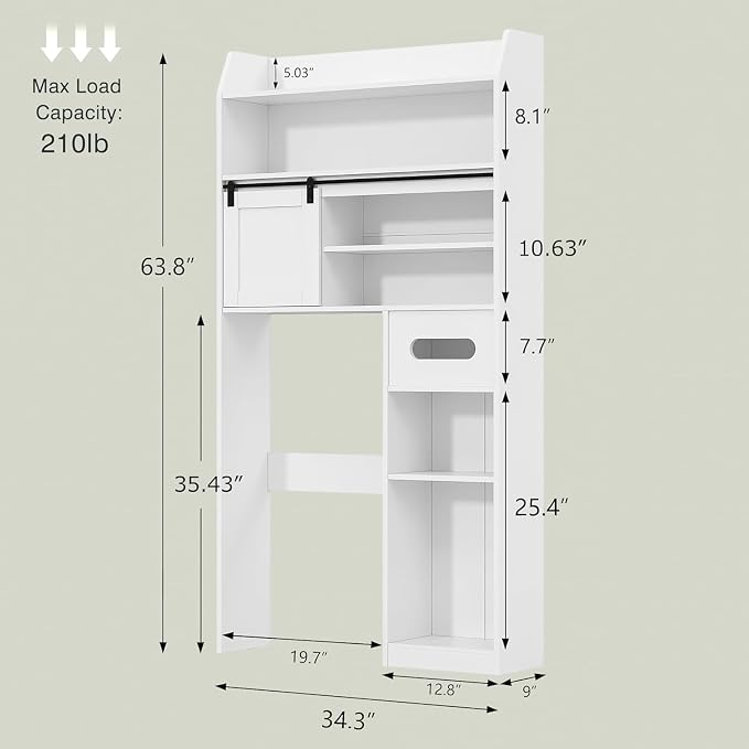 VECELO Over The Toilet Storage Cabinet - Image 2