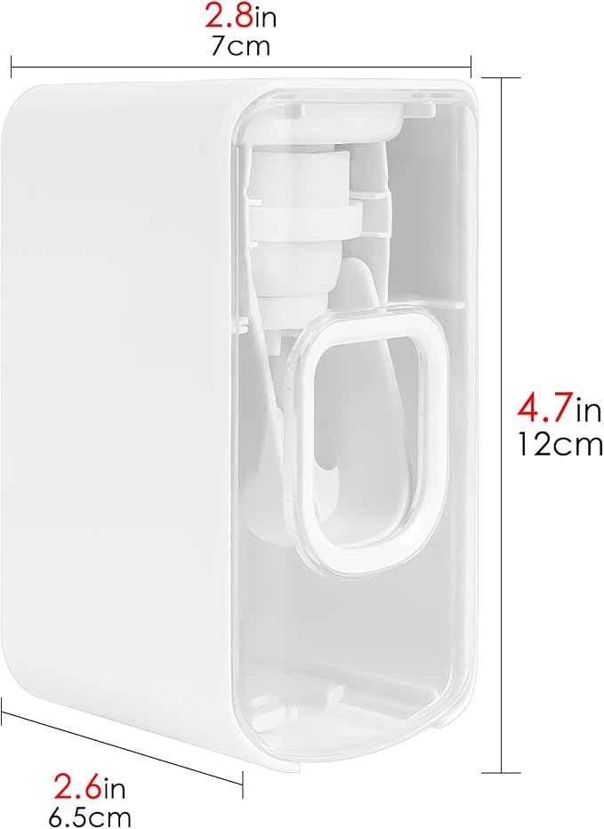 2 Slot Toothbrush Holder and Toothpaste Dispenser Wall Mounted, Automatic - Image 2
