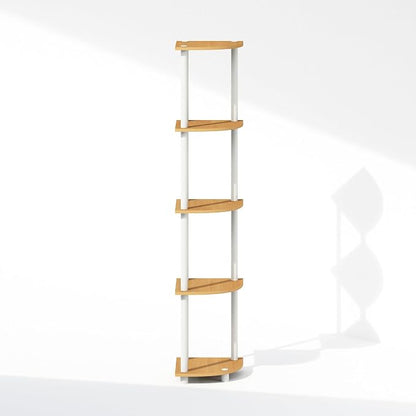 Furinno Turn-N-Tube Storage Shelves, 5-Tier Book Shelf, Corner Shelf, Toolless - Image 6