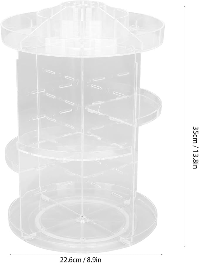Makeup Organizer, 360 Degree Rotating Adjustable Large Capacity Jewelry Storage - Image 3