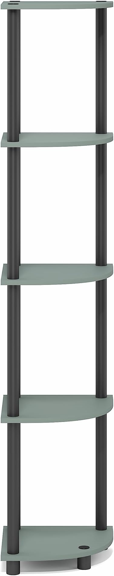 Furinno Turn-N-Tube Corner Shelf, 5-Tier Corner Bookshelf, Open Storage Shelves - Image 8