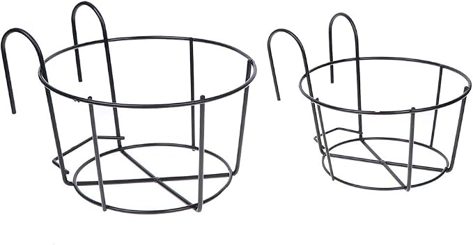 4 Pack Hanging Planters for Railings Rail Planter Hanging Baskets Flower Pot - Image 7