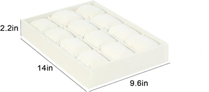 Coward Beige Velvet Watch Bangle Organizer Tray, Velvet 12 Grids Tray - Image 5