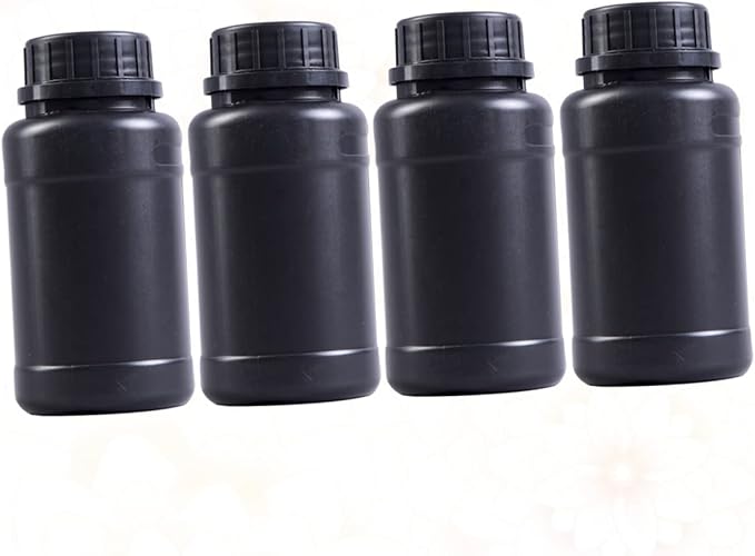 4pcs Black Plastic Chemical Storage Bottles Lightweight Hdpe Holders Sealing - Image 8