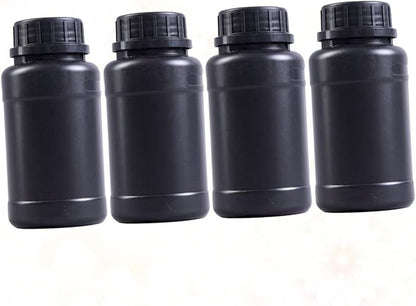 4pcs Black Plastic Chemical Storage Bottles Lightweight Hdpe Holders Sealing - Image 8