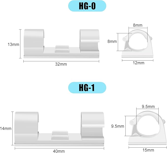 XHF 50pcs Medium Self Adhesive Cable Clips White, Wire Clips Cable Management - Image 3