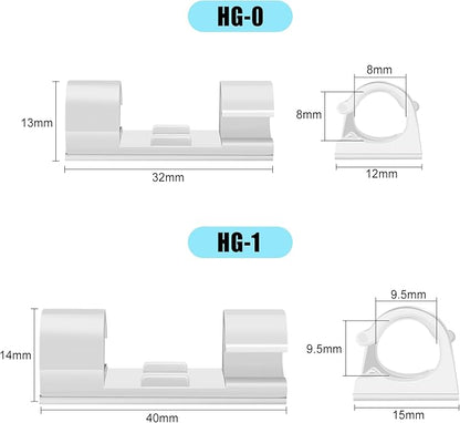 XHF 50pcs Medium Self Adhesive Cable Clips White, Wire Clips Cable Management - Image 3