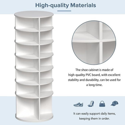 Shoe Organizer, 7 Tier Rotating Shoe Rack Tower, Spinning Shoe Display - Image 8
