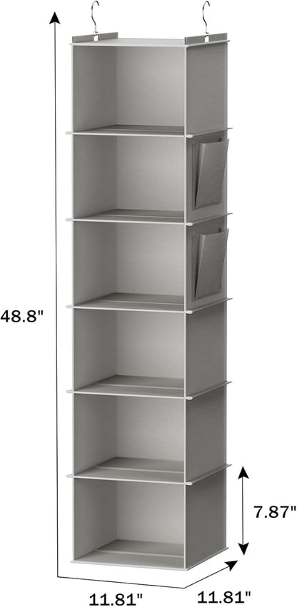 YOUDENOVA Hanging Closet Organizer and Storage, 6-Shelf Closet Hanging Shelves - Image 3
