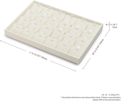 Beige Jewelry Necklace Display Tray 24 Grids Pendant Earrings Necklace - Image 7