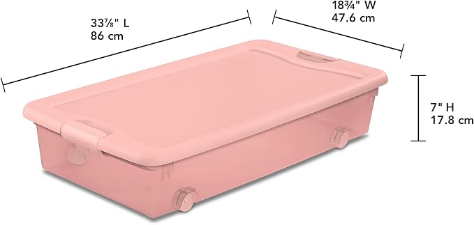Sterilite 12 Pack Wheeled Under Bed Storage Container, 56 Qt Plastic Bin - Image 2
