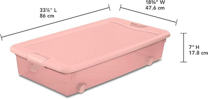 Sterilite 12 Pack Wheeled Under Bed Storage Container, 56 Qt Plastic Bin - Image 2