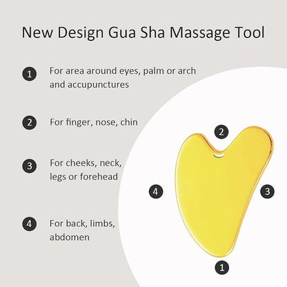 Yeamon Gua Sha Facial Tools and Face Roller Set, Facial Massage Tool - Image 4