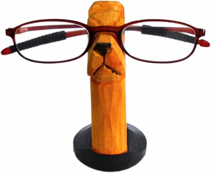 Red Dollar Handmade Wood Carved Animal Eyeglass Holder, Cute Sunglasses Display - Image 6