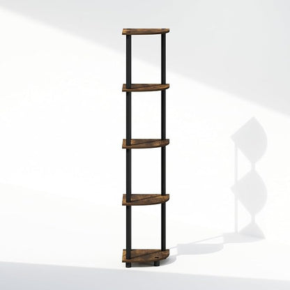 Furinno Turn-N-Tube Storage Shelves, 5-Tier Book Shelf, Corner Shelf, Toolless - Image 5