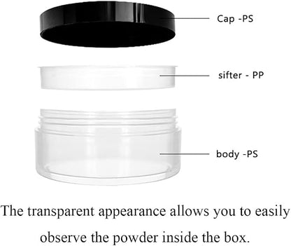 HAHIYO 3Pcs 30ml/1oz Plastic Empty Travel Compact Case Makeup Cosmetic Jar - Image 6