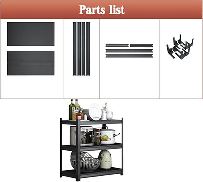 3-Shelf Adjustable Kitchen Storage Rack Unit, Space-Saving Shelf - Image 9