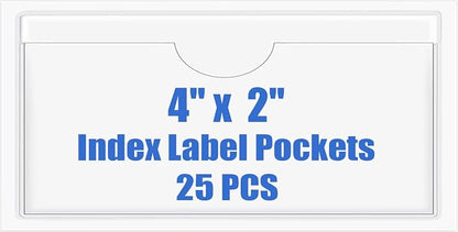Origin-Joy 25 PCS Self-Adhesive Index Label Pockets by Origin-Joy