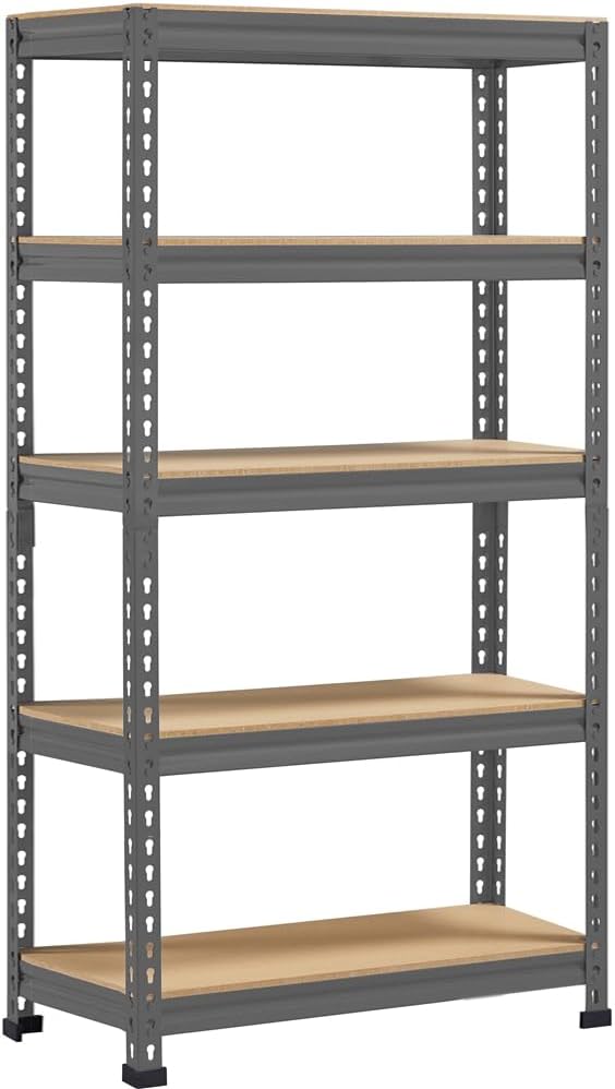 Topeakmart 5-Tier Utility Shelves, Metal Storage Shelves, Adjustable Shelving by Topeakmart