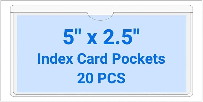 20 PCS Clear Self Adhesive Plastic Label Pockets, Top Loading Business & by Kvatr-X