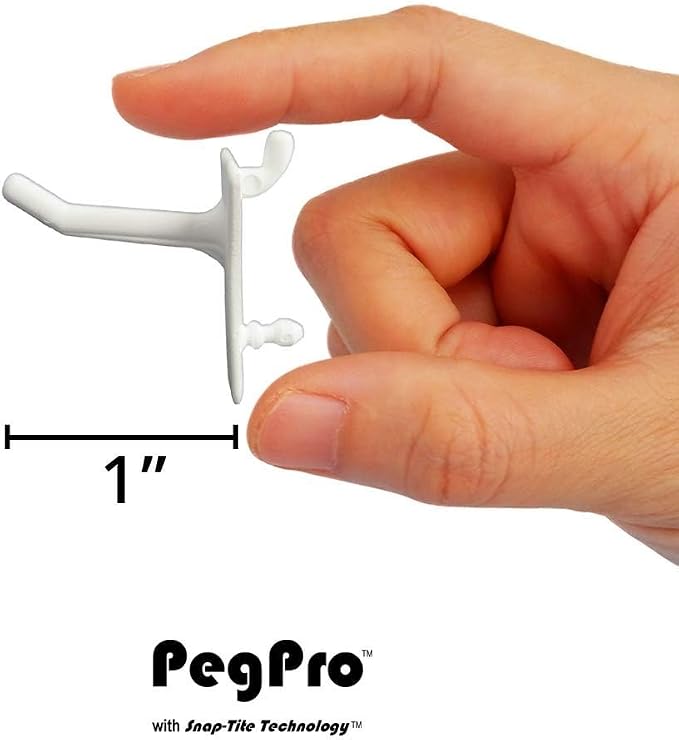 PegPro® 1" Hooks Kit for Standard “Wood Fiber” pegboard – Durable Plastic - Image 6