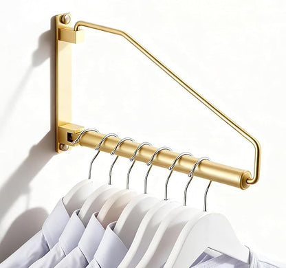 NEWRAIN Folding Wall Mounted Clothes Hanger Rack Clothes Hook Solid Brass by NEWRAIN