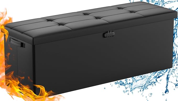 DocSafe Storage Ottoman Bench, Fireproof＆Waterproof Folding Bench - Image 10
