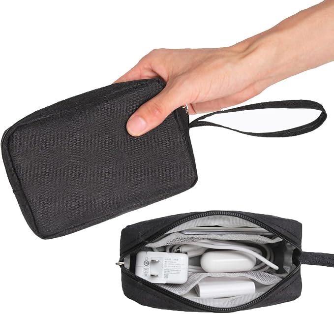 2 Pieces Small Zippered Pouch, Portable Electronics Soft Organizer, Little by TUBGIIKS