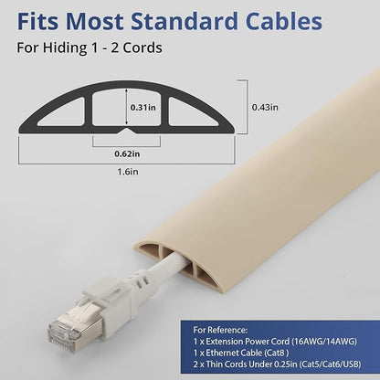 ZhiYo 5.6ft Cord Covers for Wires on Floor, Cord Hider Floor Hide Extension - Image 2
