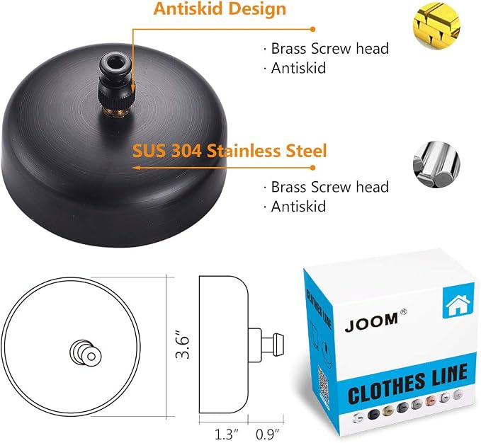 JOOM Retractable Clothesline Stainless Steel Heavy Duty 9Feet - Image 3