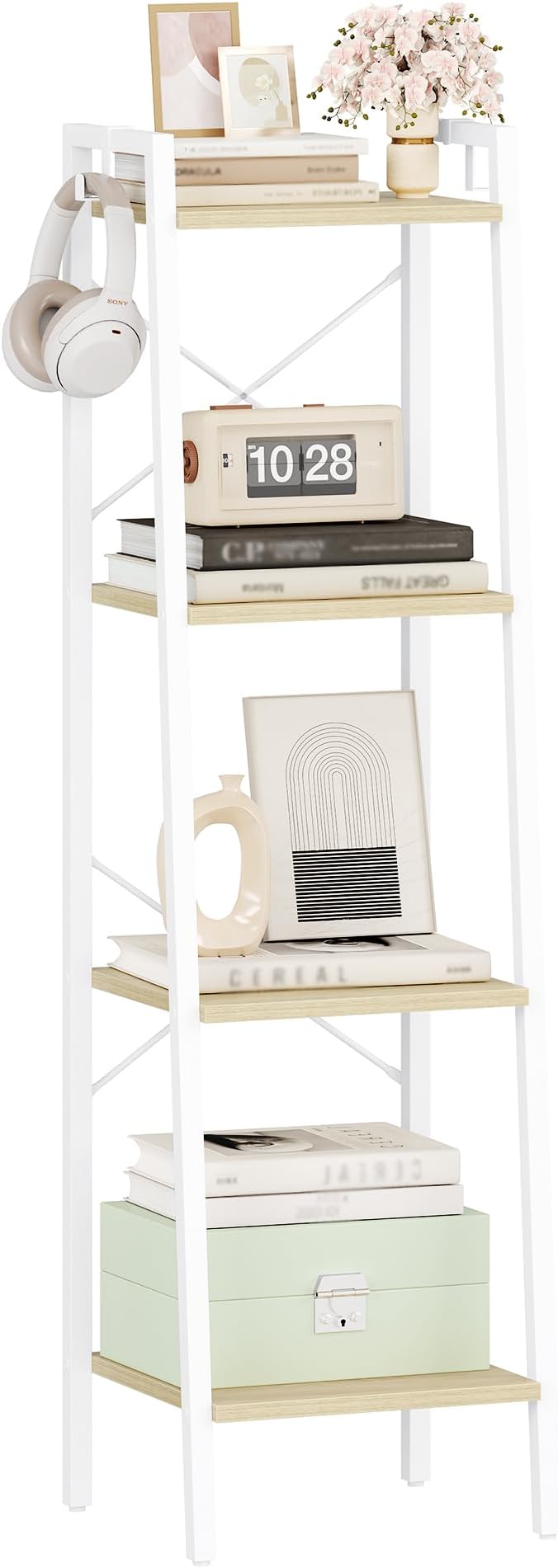 Hzuaneri Ladder Shelf, Freestanding Corner Storage Shelf | Bookcase - Image 9