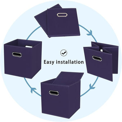 Fabric Cubby Storage Bins, Cube Organizer Bin Foldable Storage Boxes - Image 6