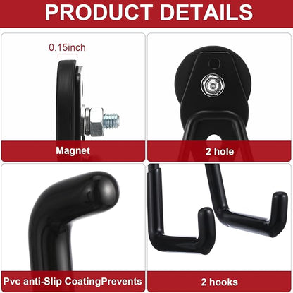 Landhoow Large Magnetic Hooks Heavy Duty Garage Magnet Hooks Strong Storage - Image 3
