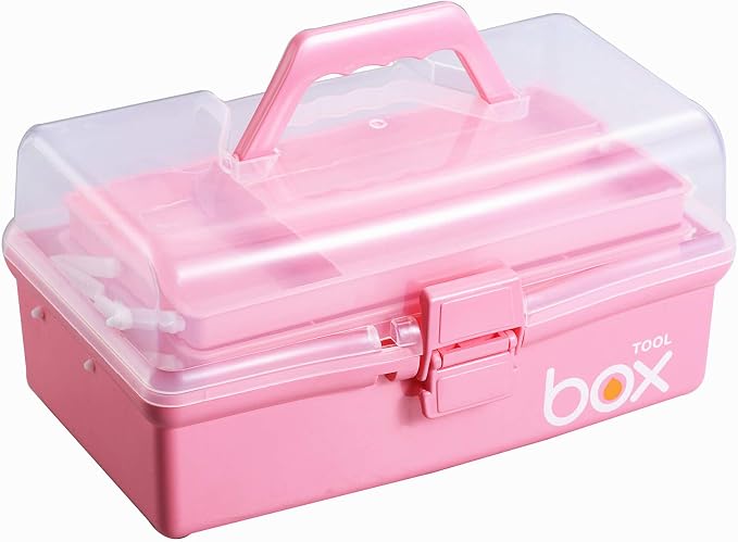 12'' Three-Layer Clear Plastic Storage Box by Kinsorcai