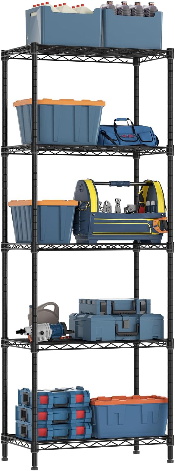 5 Tier Adjustable Storage Shelves Heavy Duty Metal Utility Shelf 750LBS by Golpart